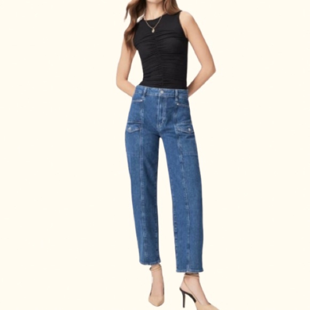 PAIGE Alexis Cargo Straight Leg Jeans NWT - Picture 2 of 7